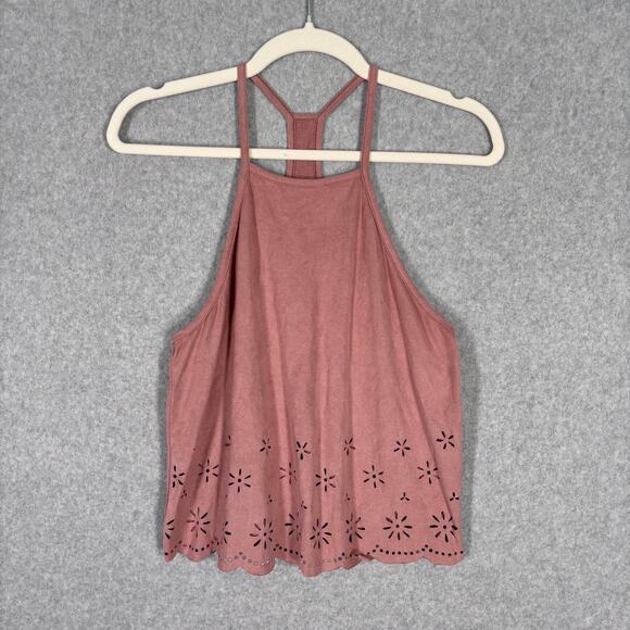 VTG‎ 90s Contempo Casuals Tank Top Large Faux Suede Flowy Festival Boho Cottage - Picture 1 of 8